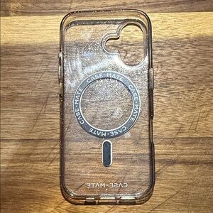 case-mate Clear iPhone Case with Gold Glitter MagSafe Ring